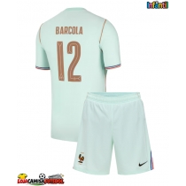 Camisa de Futebol França Bradley Barcola #12 Equipamento Secundário Infantil Mundo 2026 Manga Curta (+ Calças curtas)